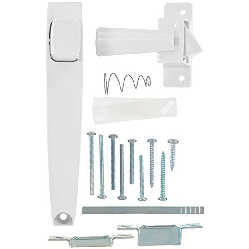 Wright Products - Tie Down Push Button Door Latch for Screen and Storm Doors, White - Image 1